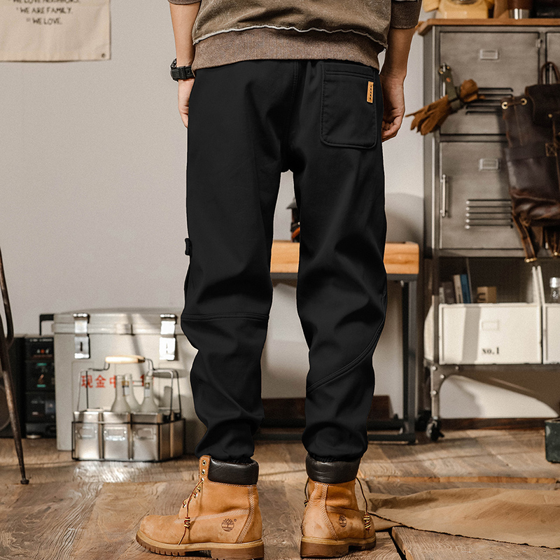 美式工裝褲子男春季寬鬆直筒黑色男士休閒褲春秋款大碼闊腿哈倫褲
