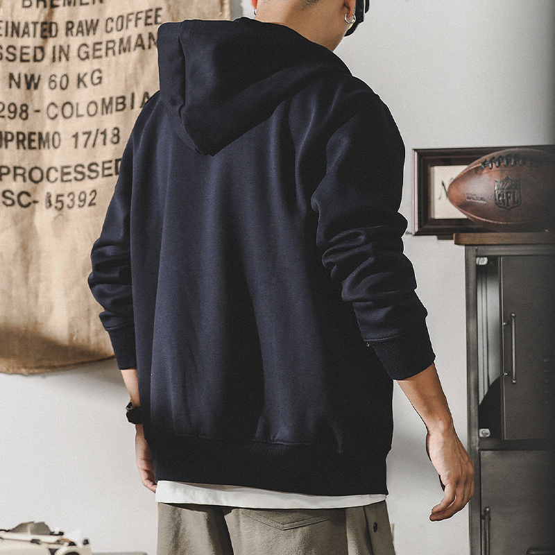 美式280g重磅開衫拉鏈衛衣男連帽春秋寬鬆大碼運動休閒外套男秋季