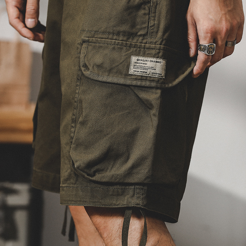 美式工裝褲子男寬鬆直筒休閒短褲男夏季ins潮流2023年新款五分褲