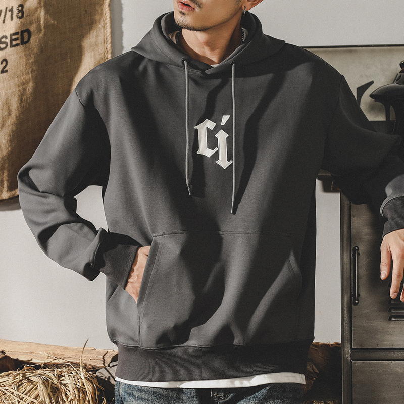 美式重磅休閒連帽衛衣男春季寬鬆套頭2023年新款高街潮牌衣服外套