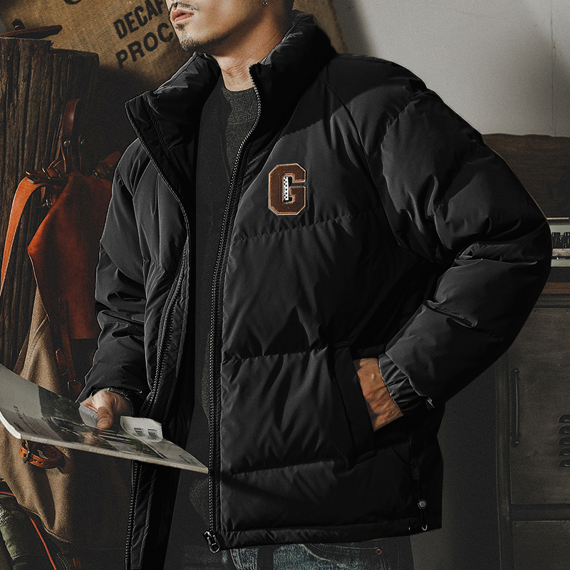 90白鴨絨新國標羽絨服男冬季潮牌時尚潮流寬鬆加厚麵包服男士外套