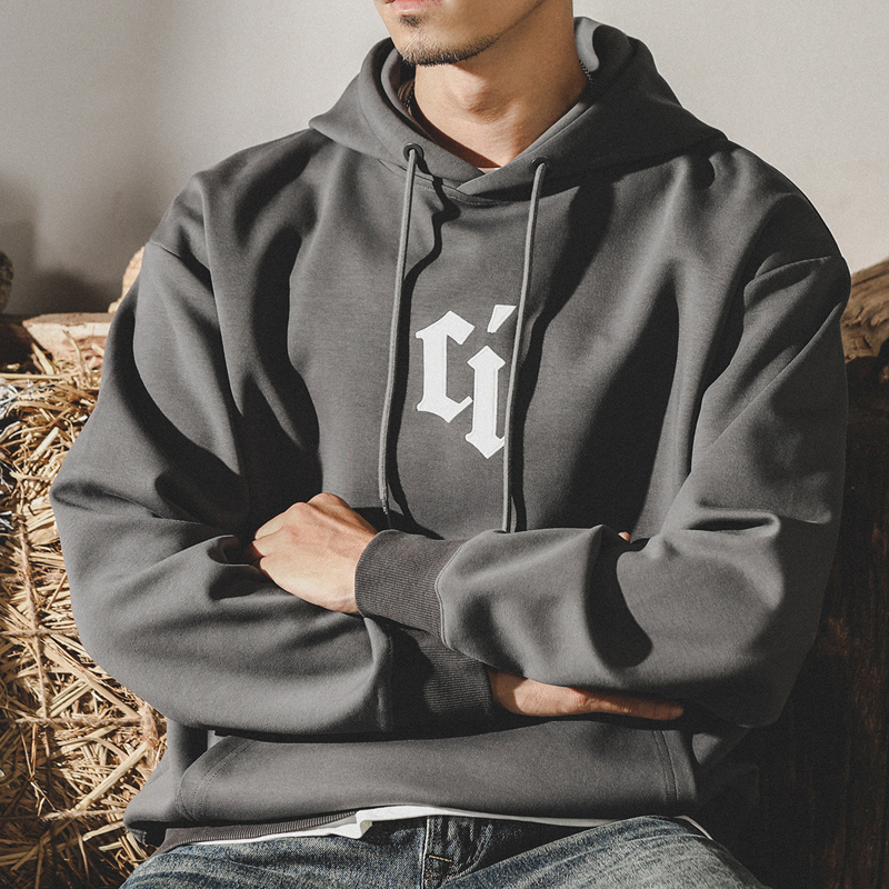 美式重磅休閒連帽衛衣男春季寬鬆套頭2023年新款高街潮牌衣服外套