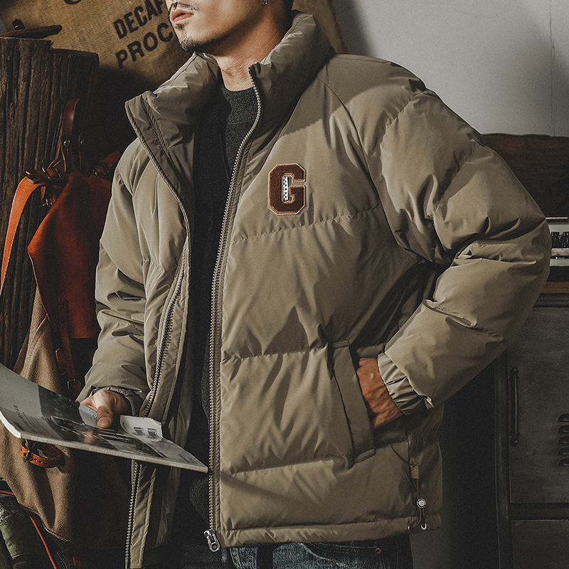 90白鴨絨新國標羽絨服男冬季潮牌時尚潮流寬鬆加厚麵包服男士外套