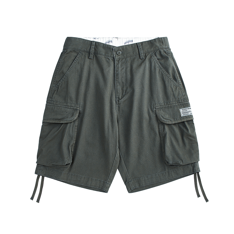 美式工裝褲子男寬鬆直筒休閒短褲男夏季ins潮流2023年新款五分褲