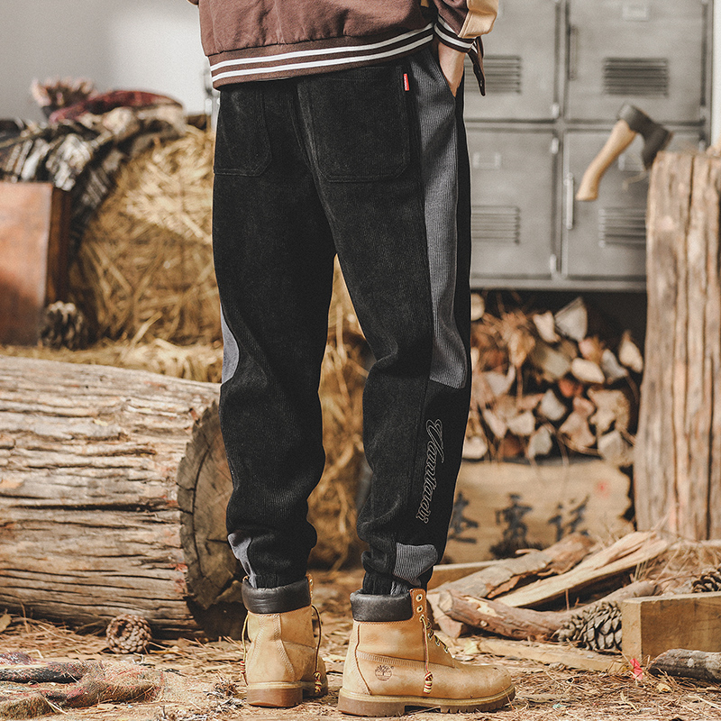 美式重磅休閒褲子男春秋2023年新款ins潮牌寬鬆大碼復古運動衛褲