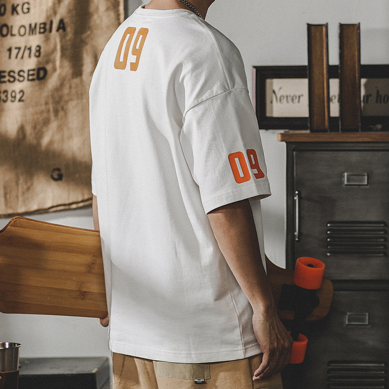 美式250g重磅純棉短袖T恤男夏季2023年新款潮牌休閒寬鬆大碼上衣