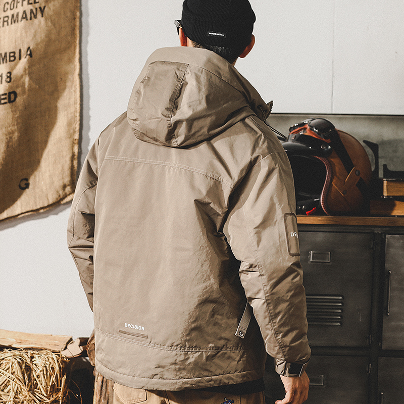 杰雷諾美式灰鴨絨連帽羽絨服男冬季2023年新款ins潮牌男生外套厚