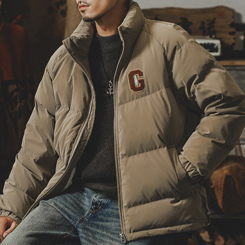 90白鴨絨新國標羽絨服男冬季潮牌時尚潮流寬鬆加厚麵包服男士外套