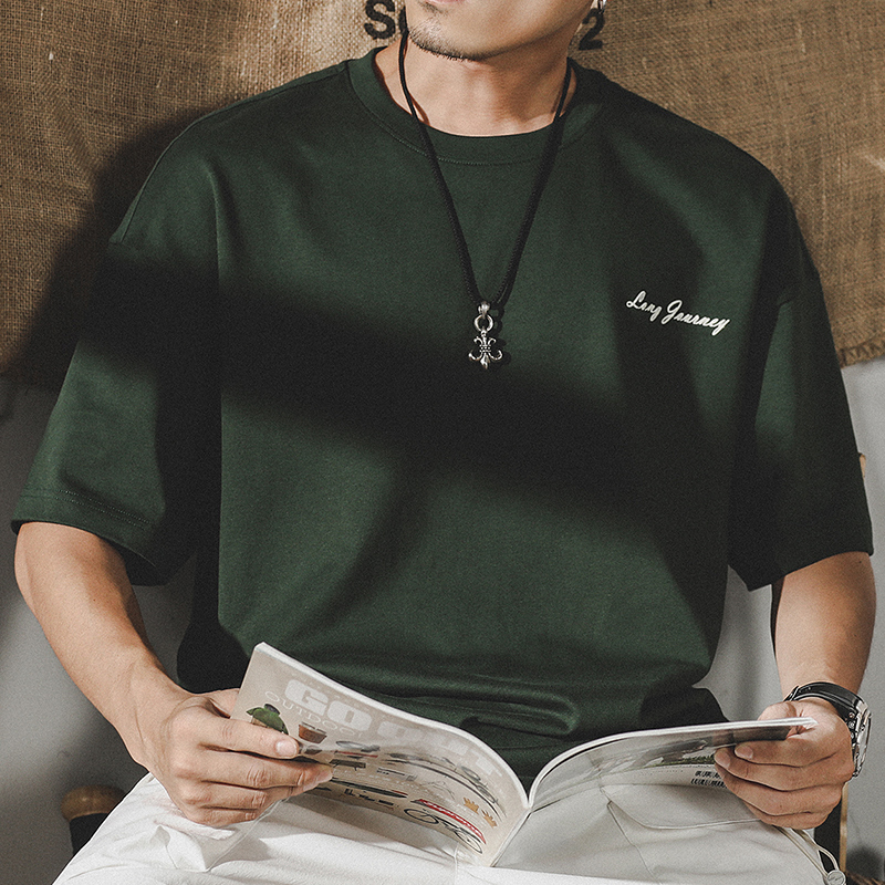 美式280g重磅T恤男短袖純棉男士夏季潮牌ins寬鬆大碼男裝半袖體恤