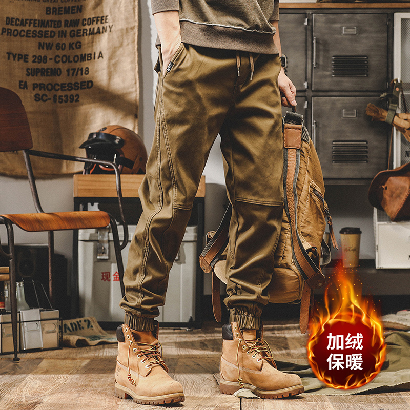 美式復古工裝褲子男夏季寬鬆直筒男士休閒褲春秋款潮牌闊腿束腳褲