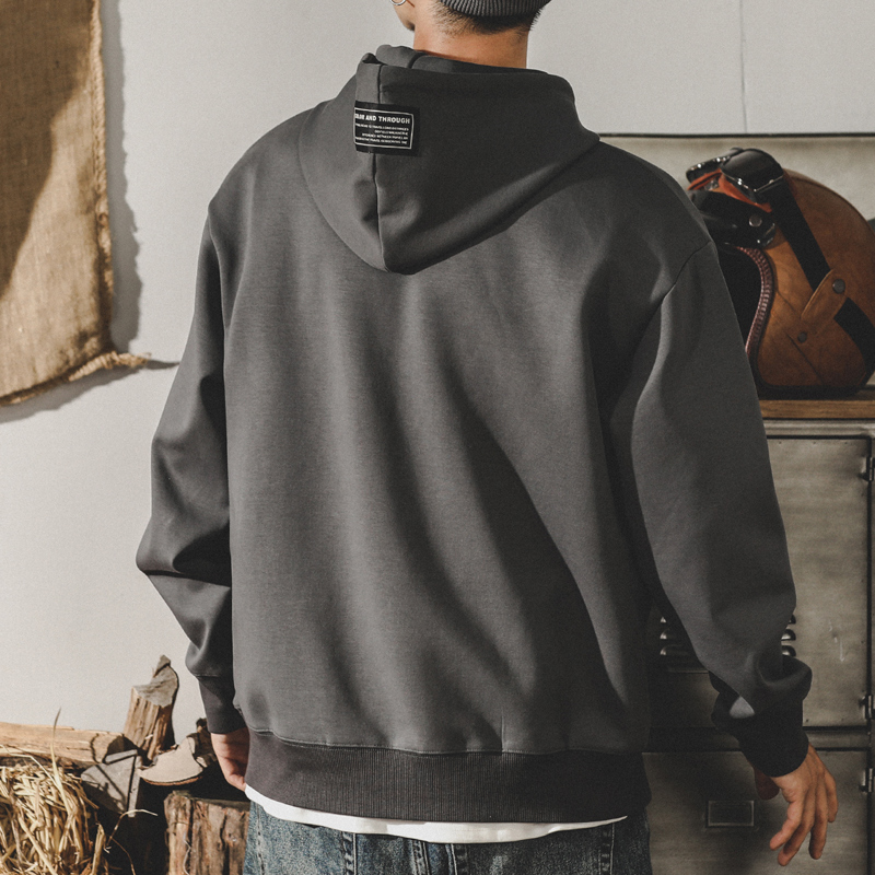 美式重磅休閒連帽衛衣男春季寬鬆套頭2023年新款高街潮牌衣服外套