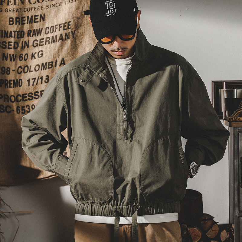 美式山系戶外城市通勤復古工裝夾克男春季ins潮牌衝鋒衣外套春秋