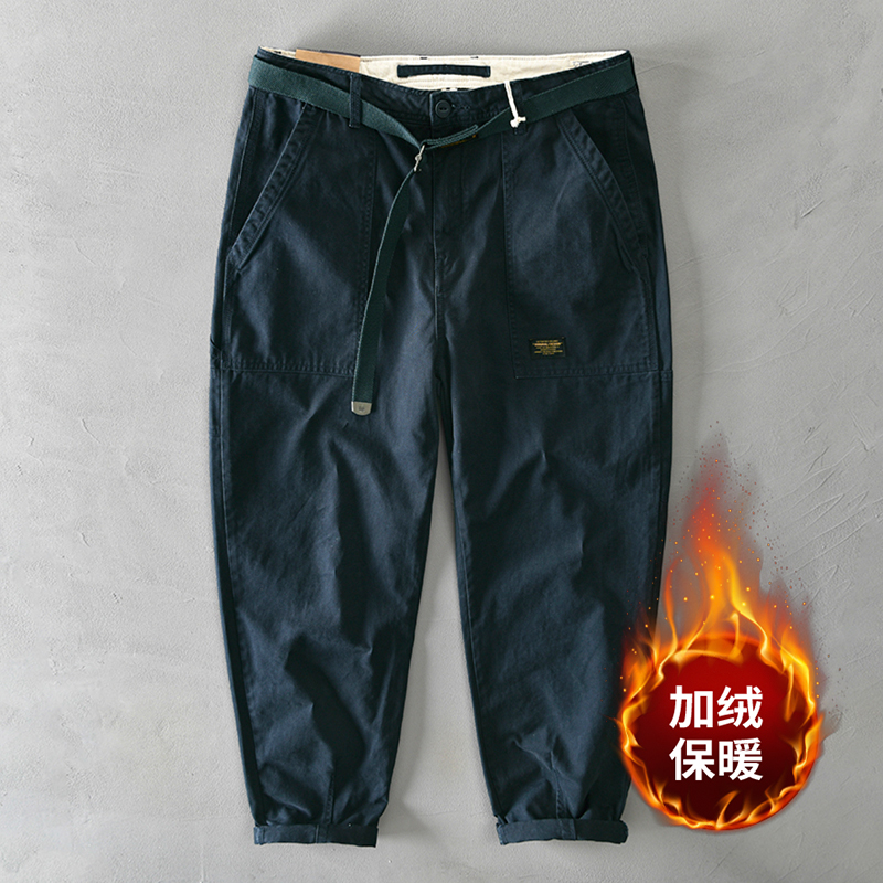 美式重磅工裝褲子男春秋寬鬆直筒2023年新款戶外山系休閒褲男春季