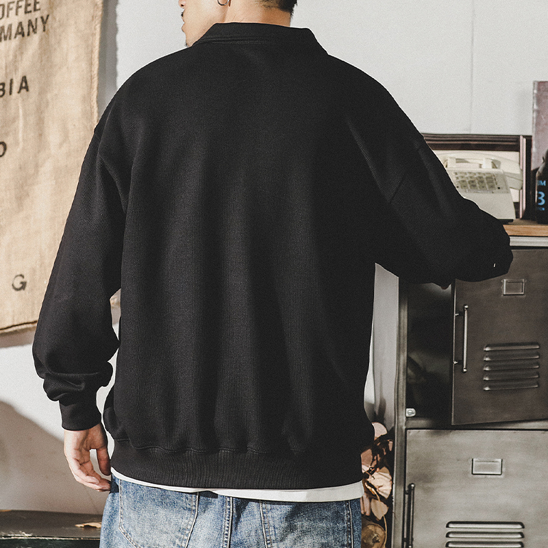 杰雷諾美式320g重磅加絨衛衣男冬季翻領ins潮牌寬鬆大碼POLO衫男