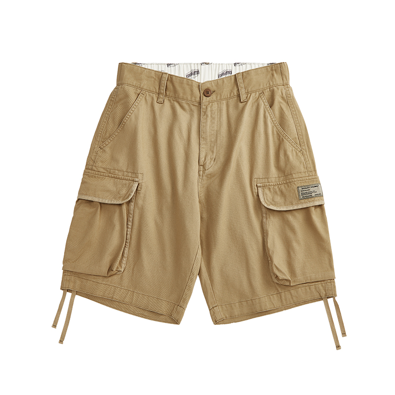 美式工裝褲子男寬鬆直筒休閒短褲男夏季ins潮流2023年新款五分褲