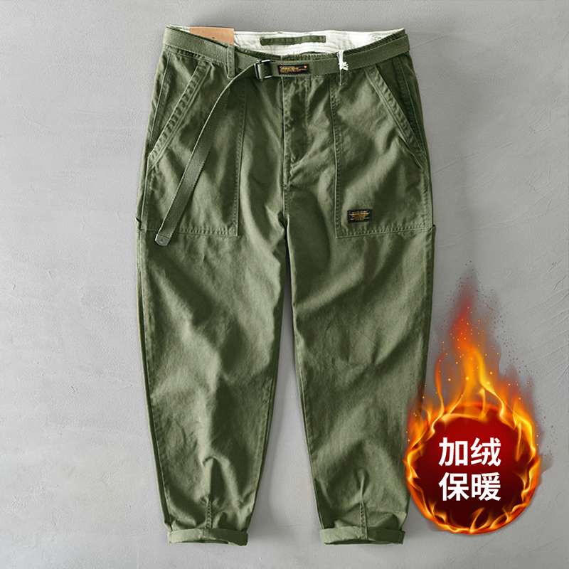 美式重磅工裝褲子男春秋寬鬆直筒2023年新款戶外山系休閒褲男春季