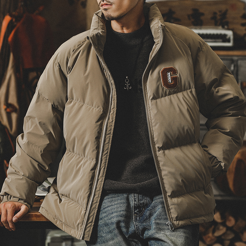 90白鴨絨新國標羽絨服男冬季潮牌時尚潮流寬鬆加厚麵包服男士外套
