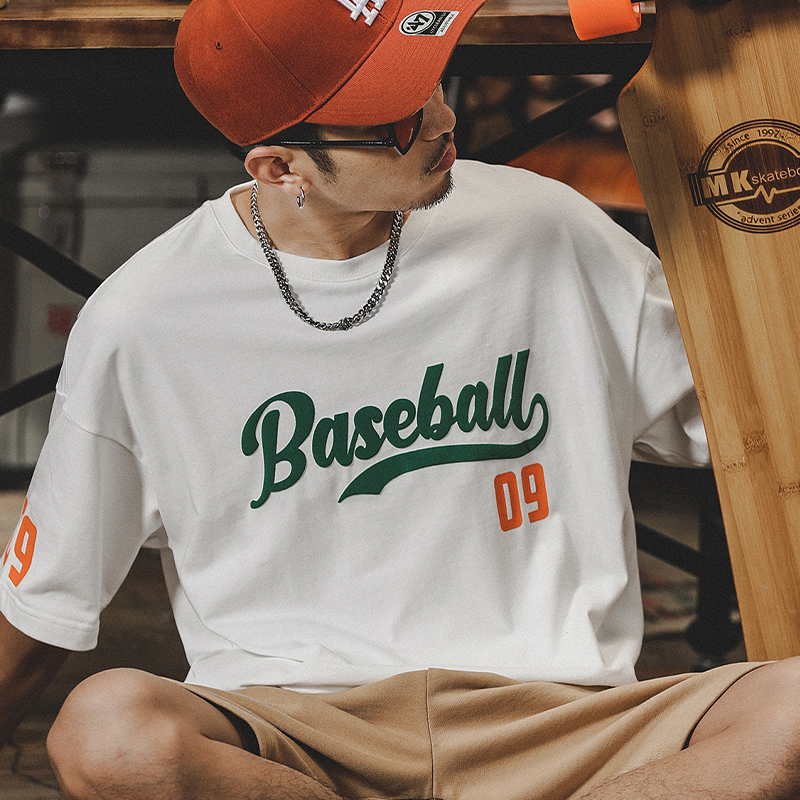 美式250g重磅純棉短袖T恤男夏季2023年新款潮牌休閒寬鬆大碼上衣