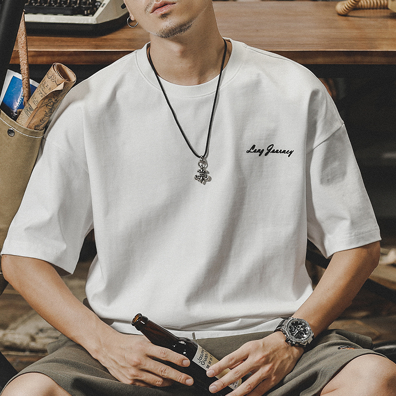 美式280g重磅T恤男短袖純棉男士夏季潮牌ins寬鬆大碼男裝半袖體恤