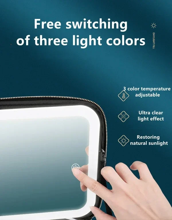 2023 Smart LED Cosmetic Case with Mirror
