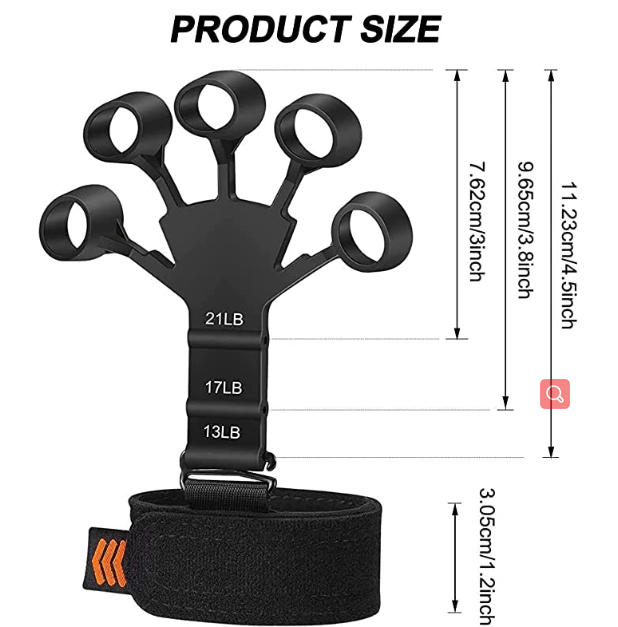 Hand Grip Strengthener, Adjustable Hand Exerciser and Finger Stretcher, Hand Grips for Strength Training, Hand Therapy and Recovery, Relieve Pain for Arthritis and Carpal Tunnel