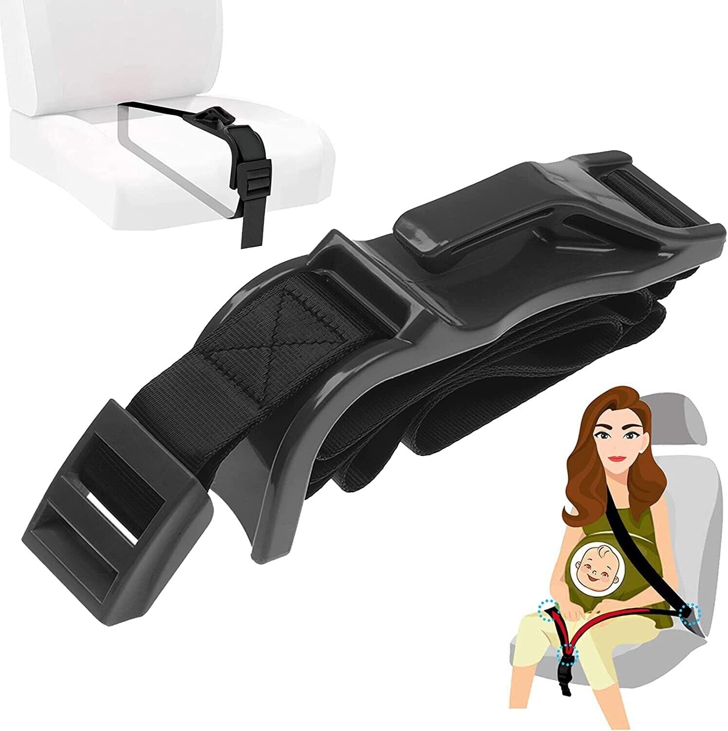 Pregnancy Bump Strap Adjuster, Seat Bump Belt for Protect Unborn Baby, Prevent Compression of the Abdomen, Comfort & Freedom for Pregnant Moms Belly, Maternity Must Haves, Make Driving More Comfortable