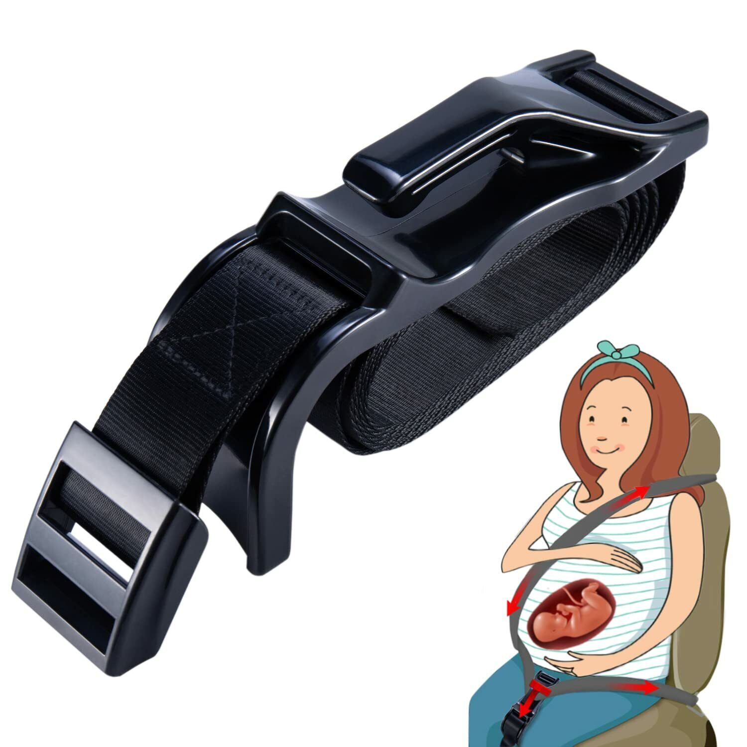Pregnancy Bump Strap Adjuster, Seat Bump Belt for Protect Unborn Baby, Prevent Compression of the Abdomen, Comfort & Freedom for Pregnant Moms Belly, Maternity Must Haves, Make Driving More Comfortable