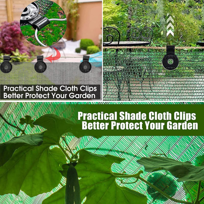 Shade Cloth Heavy Duty Lock Grip, 2023 New Shade Cloth Fix Plastic Clamp, Premium Tarp Clips Fence Fabric Clips for Greenhouse Outdoor Garden Netting, Anti Bird Netting, Sun Shade Net (100pcs)