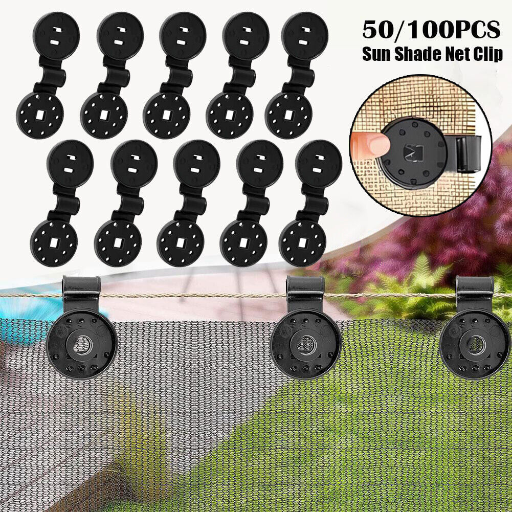 Shade Cloth Heavy Duty Lock Grip, 2023 New Shade Cloth Fix Plastic Clamp, Premium Tarp Clips Fence Fabric Clips for Greenhouse Outdoor Garden Netting, Anti Bird Netting, Sun Shade Net (100pcs)
