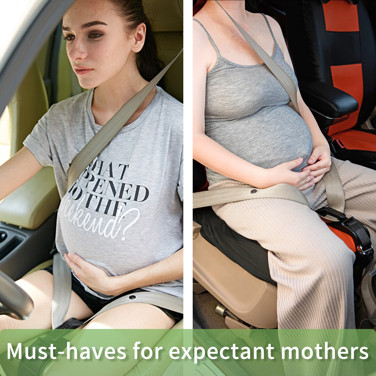 Pregnancy Bump Strap Adjuster, Seat Bump Belt for Protect Unborn Baby, Prevent Compression of the Abdomen, Comfort & Freedom for Pregnant Moms Belly, Maternity Must Haves, Make Driving More Comfortable