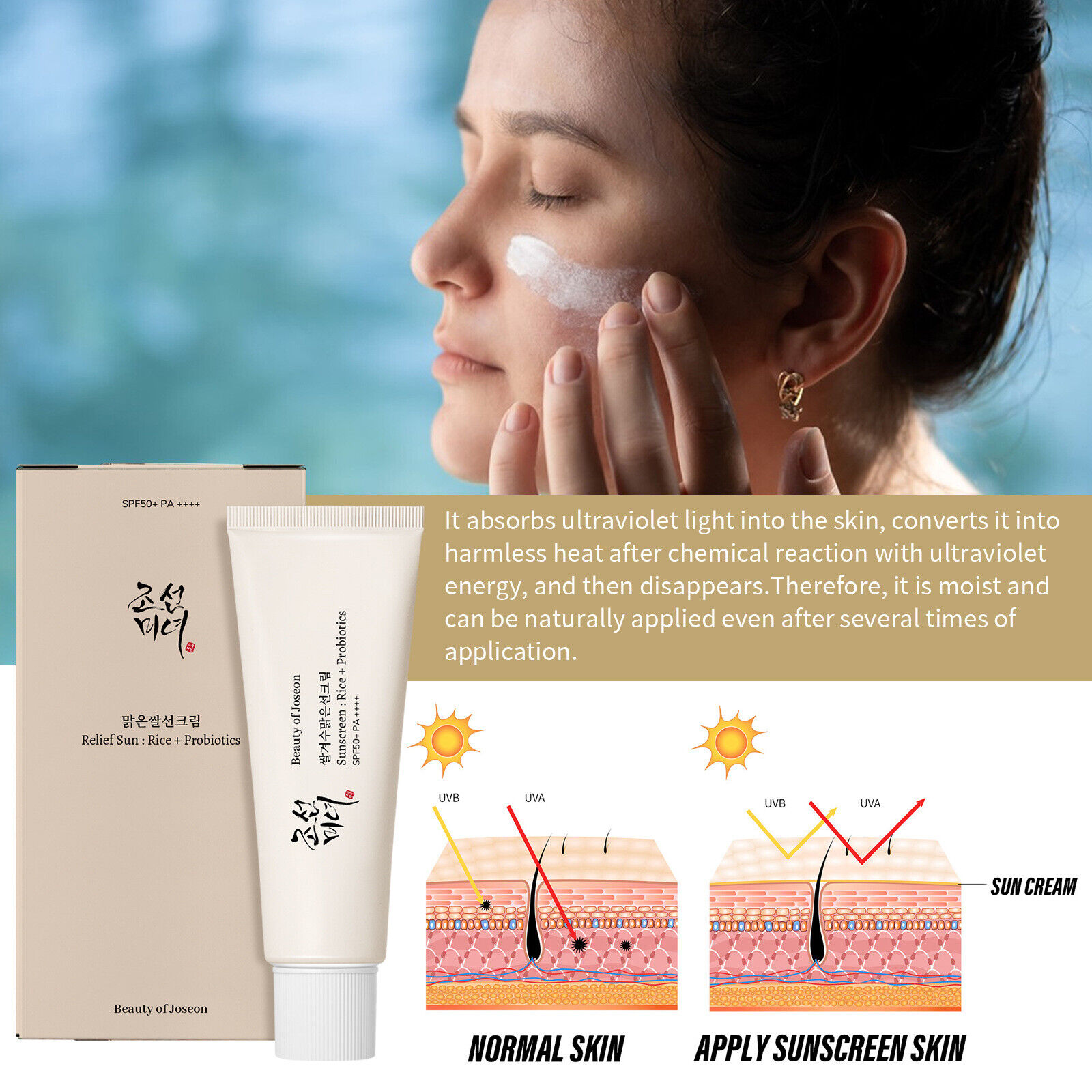 Beauty of Joseon Facial Sunscreens, Korean Sunscreen Spf 50+ PA++++ | Rice Probiotic Face Sunscreen | Water Resistant And Non-Greasy Korean Skincare Sunscreen Stick 50ml