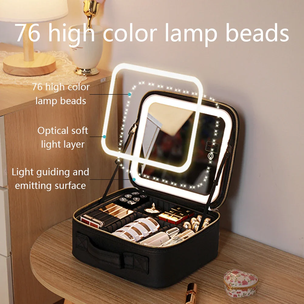 2023 Smart LED Cosmetic Case with Mirror
