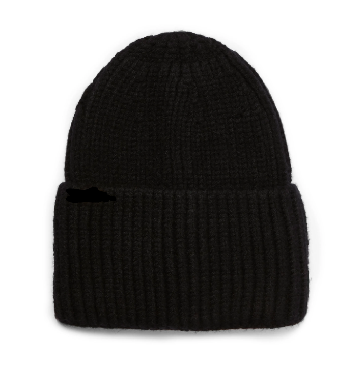 RIBBED WIDE CUFF BEANIE BLACK