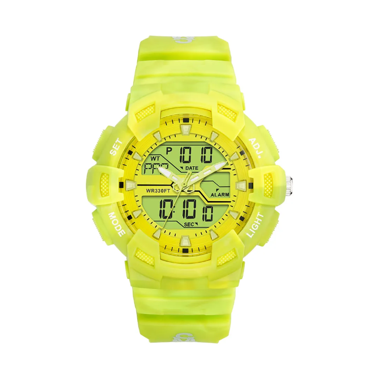 OVERSIZED SPORT WATCH TIE DYE CITRON