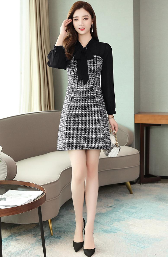 Chiffon long sleeve dress