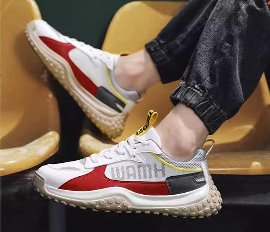 Crimson Red Breathable Sneakers