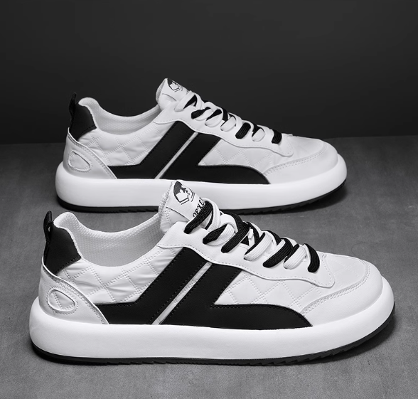 White/Black Breathable Sneakers