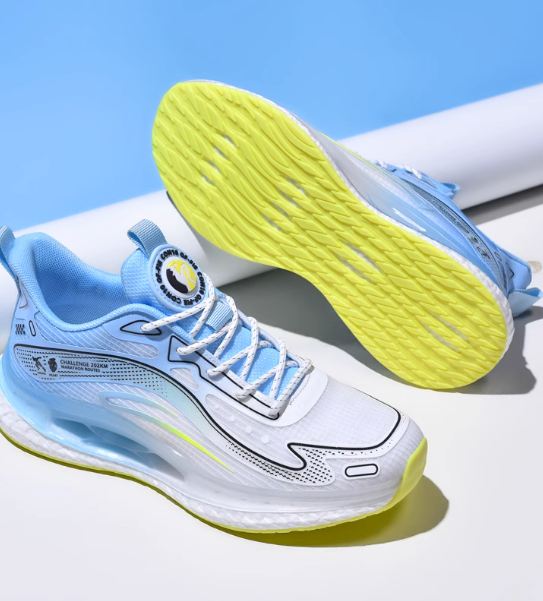 White/Blue Breathable Sneakers