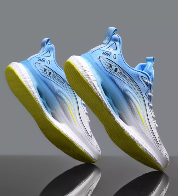 White/Blue Breathable Sneakers