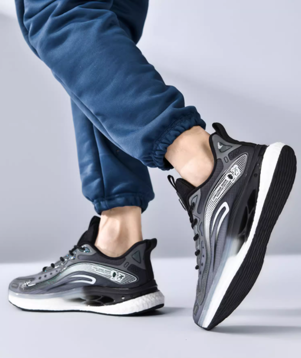 Black/Gray Breathable Sneakers