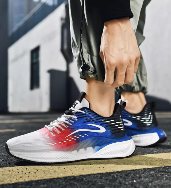 Red/Blue Lightweight Shock Absorber Sneakers