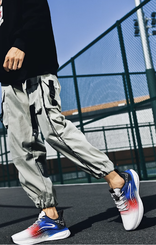 Red/Blue Lightweight Shock Absorber Sneakers