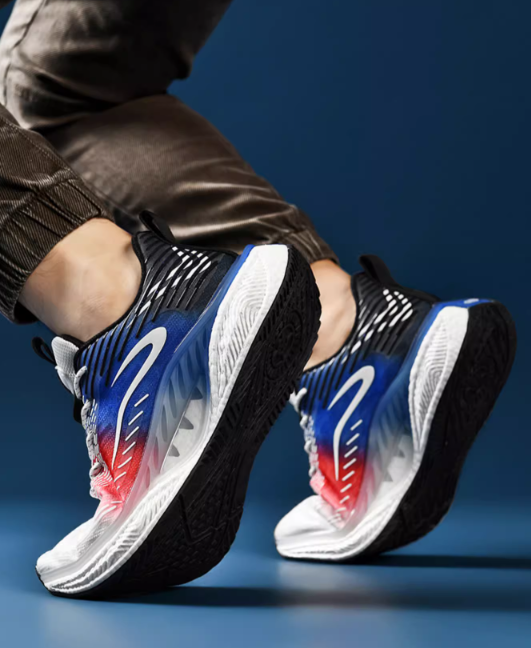 Red/Blue Lightweight Shock Absorber Sneakers