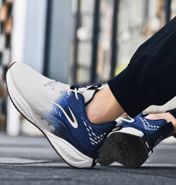 Prussian Blue Lightweight Shock Absorber Sneakers