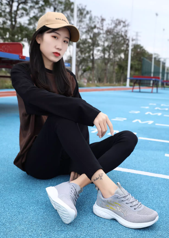 Pewter Gray Thin Shock Absorbing Sneakers