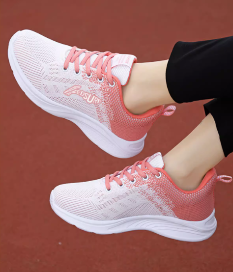 Flamingo Pink Thin Shock Absorbing Sneakers