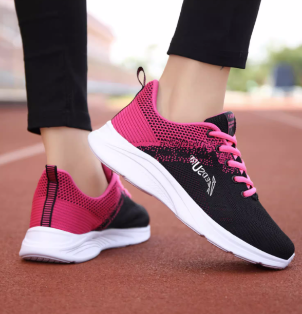 Ruby Pink Thin Shock Absorbing Sneakers