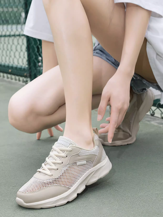 Cream Shock Absorbing Sneakers