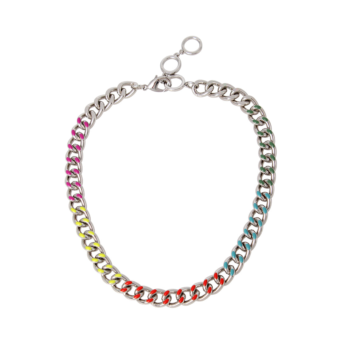 ENAMEL CHAIN COLLAR BRIGHT MULTI
