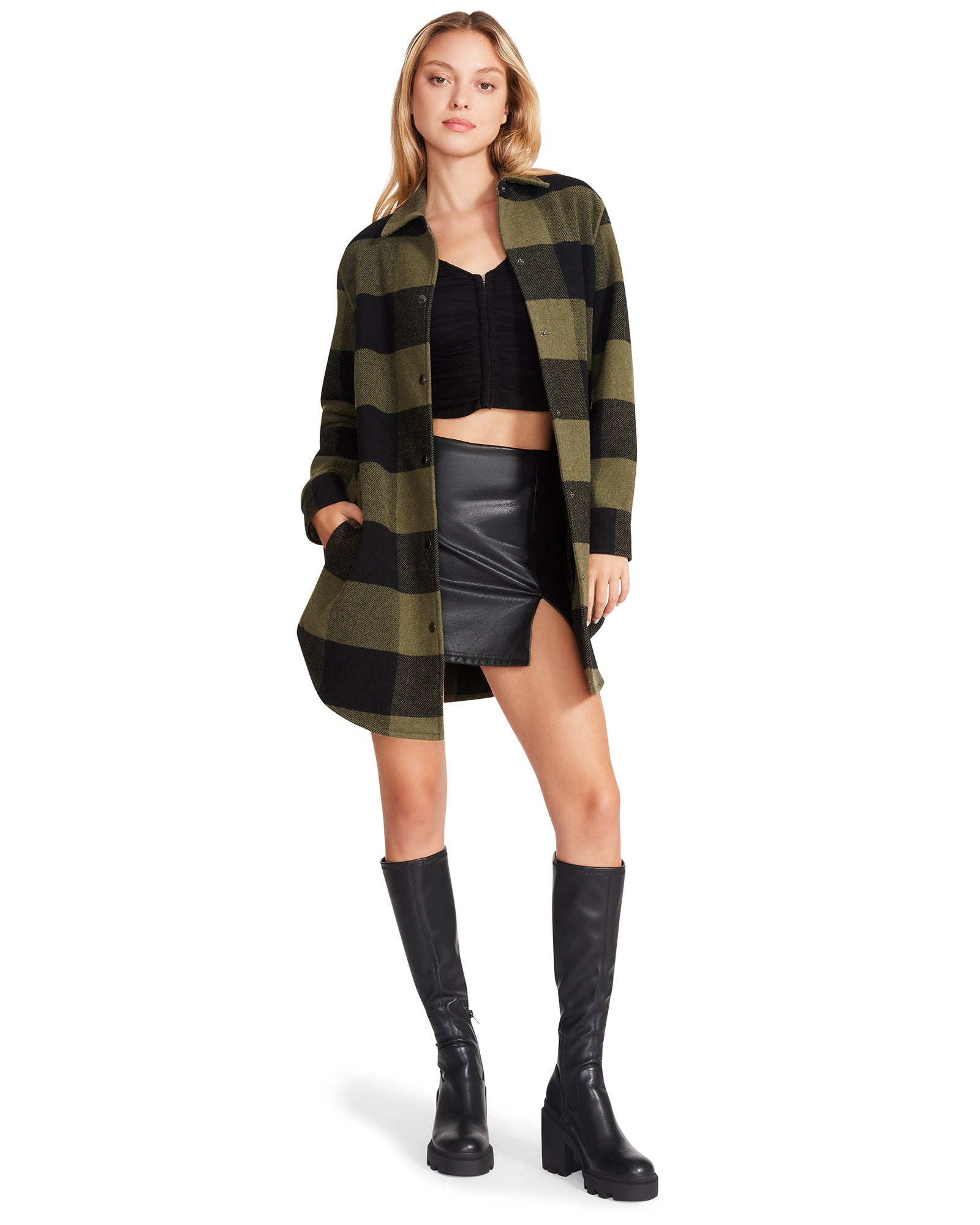 ELDRIDGE PLAID COAT SAGE